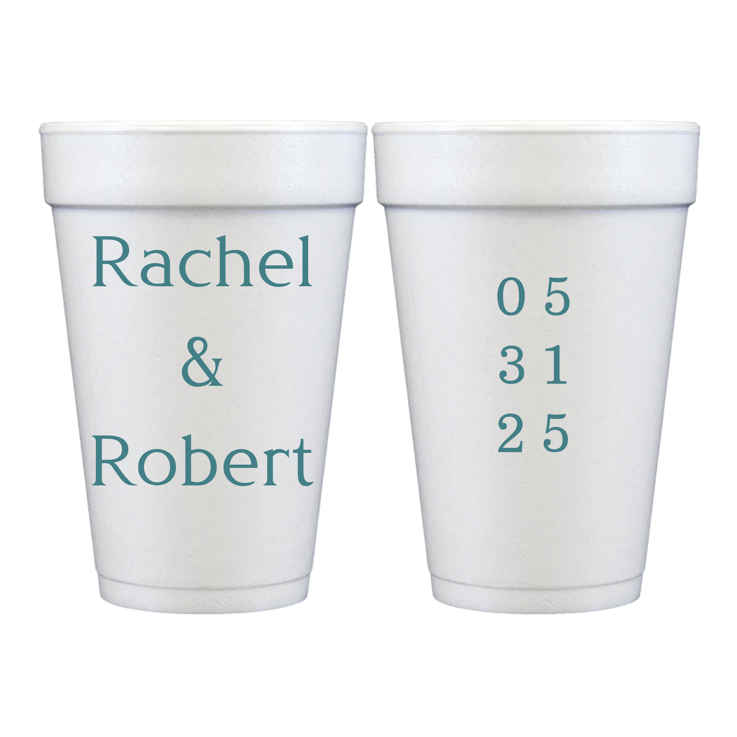 Personalized Styrofoam Cups – Wedding