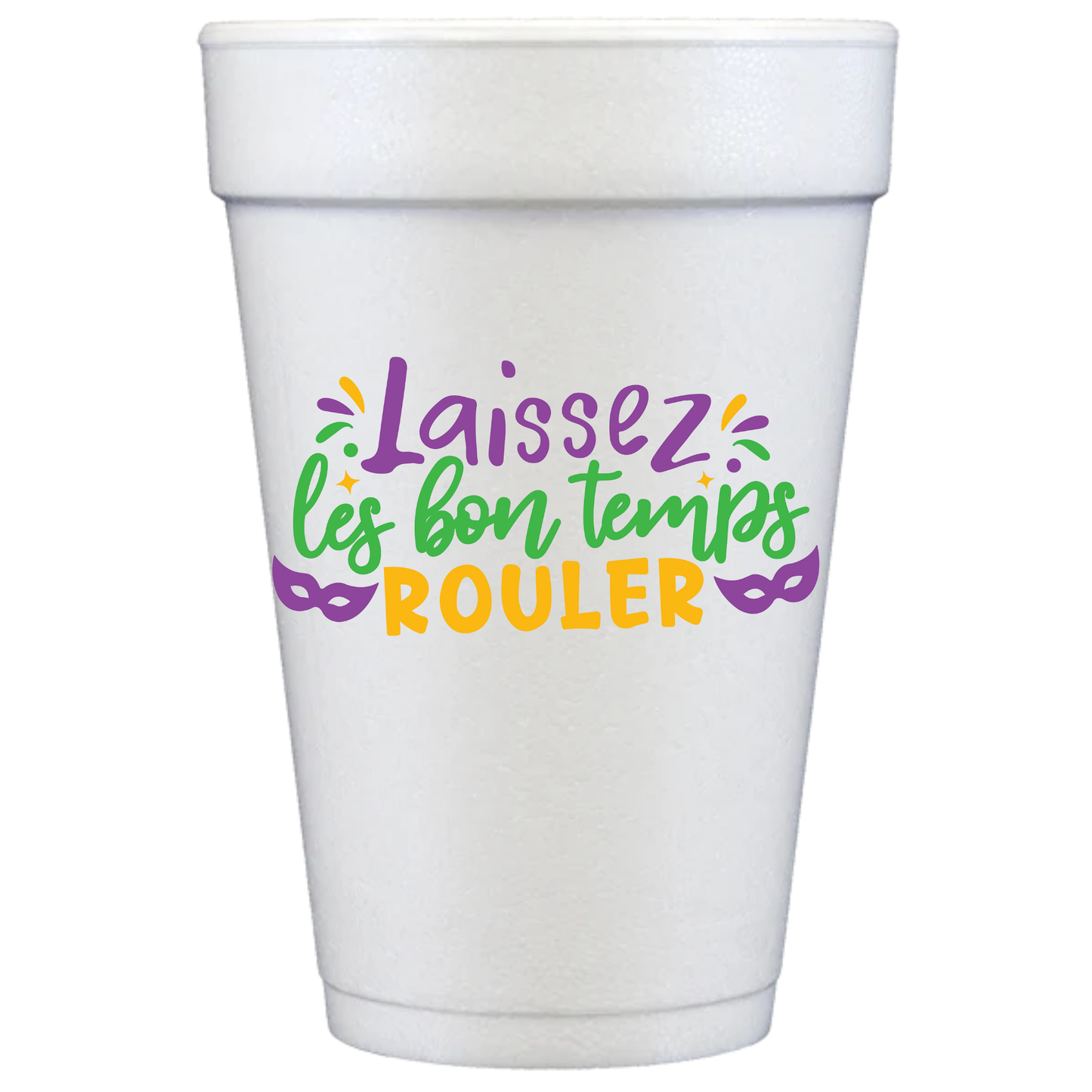 Mardi Gras Styrofoam Cups