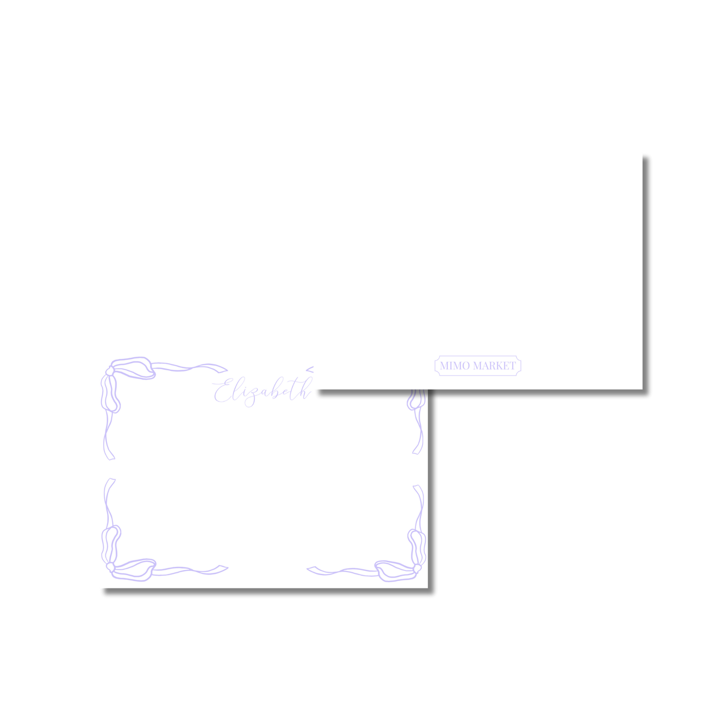 Purple Bows Personal Stationery