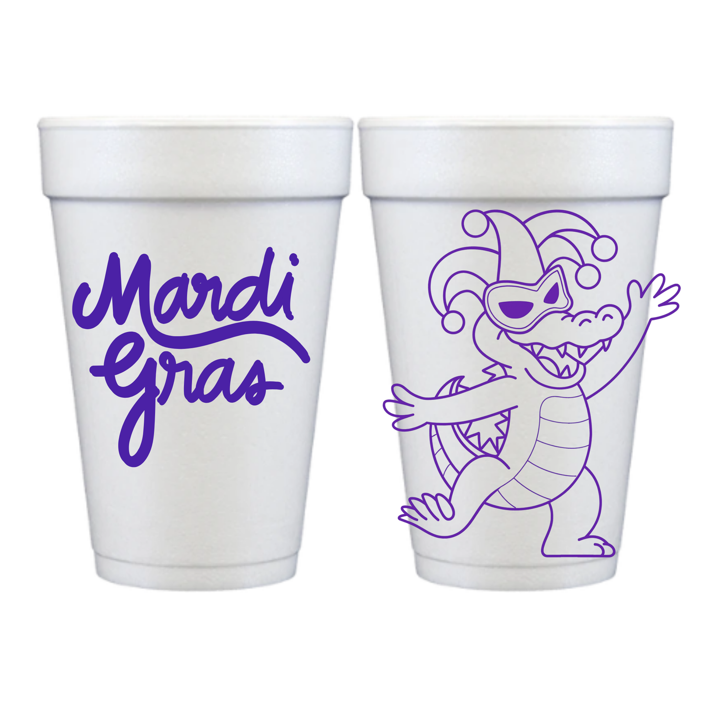 Mardi Gras Styrofoam Cups