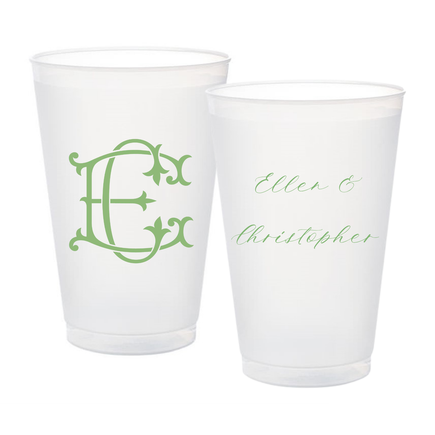 Monogram Wedding | Shatterproof Frosted Flex Cup