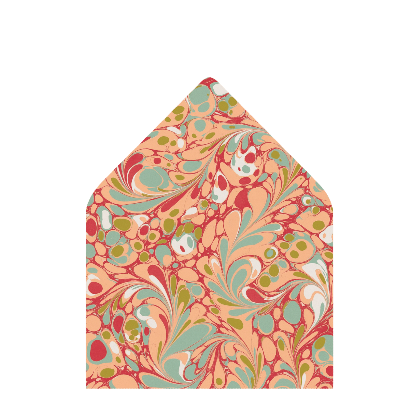 Coral Marble Holiday Envelope Liner