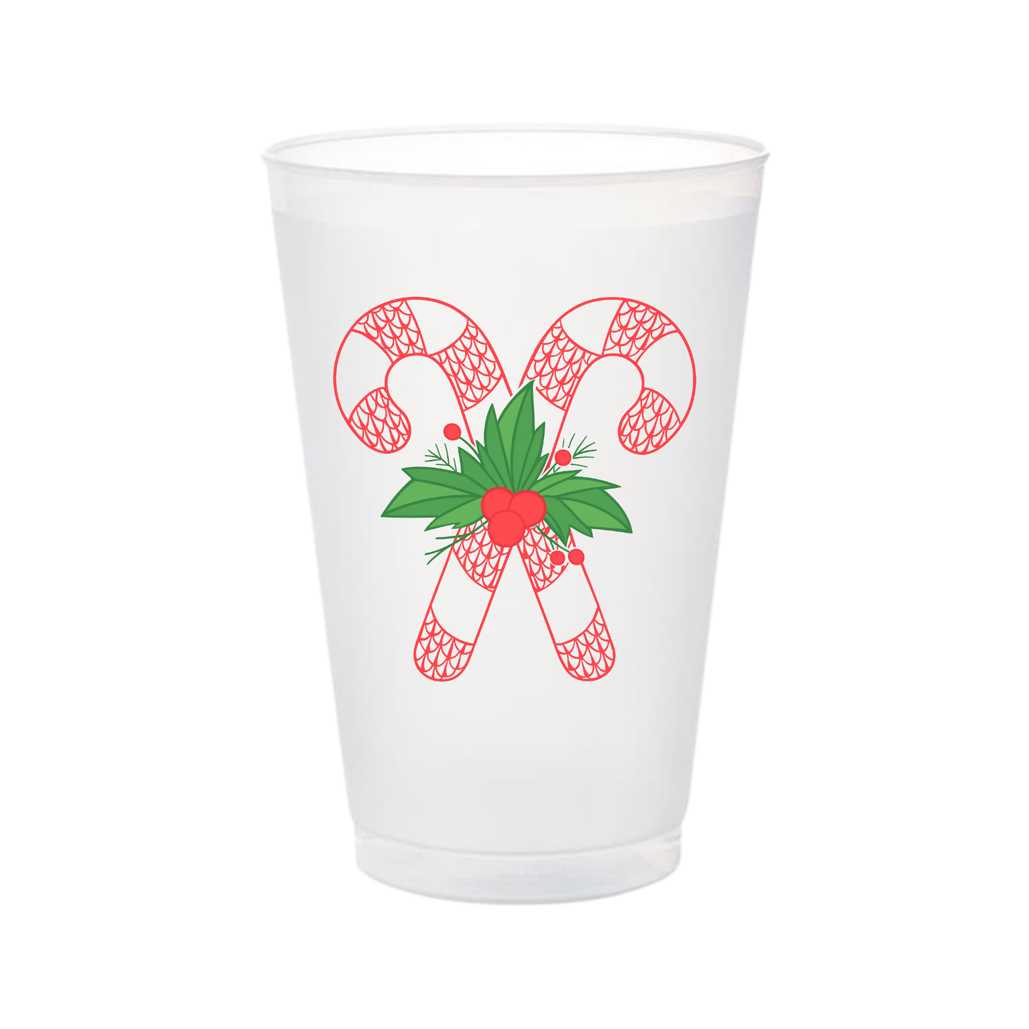 Candy Cane Christmas Frosted Cup