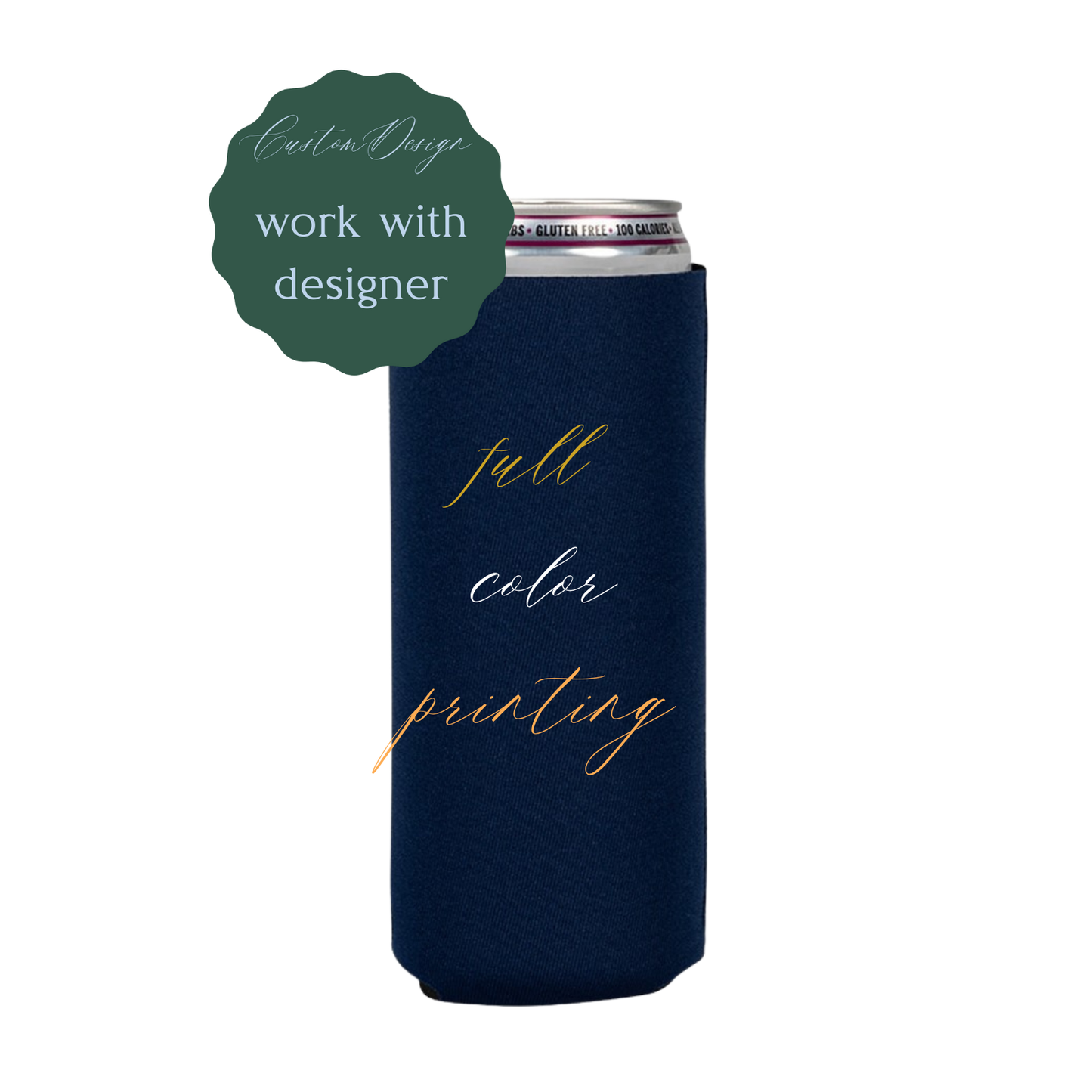 Custom Full Color Skinny Neoprene Can Coolers