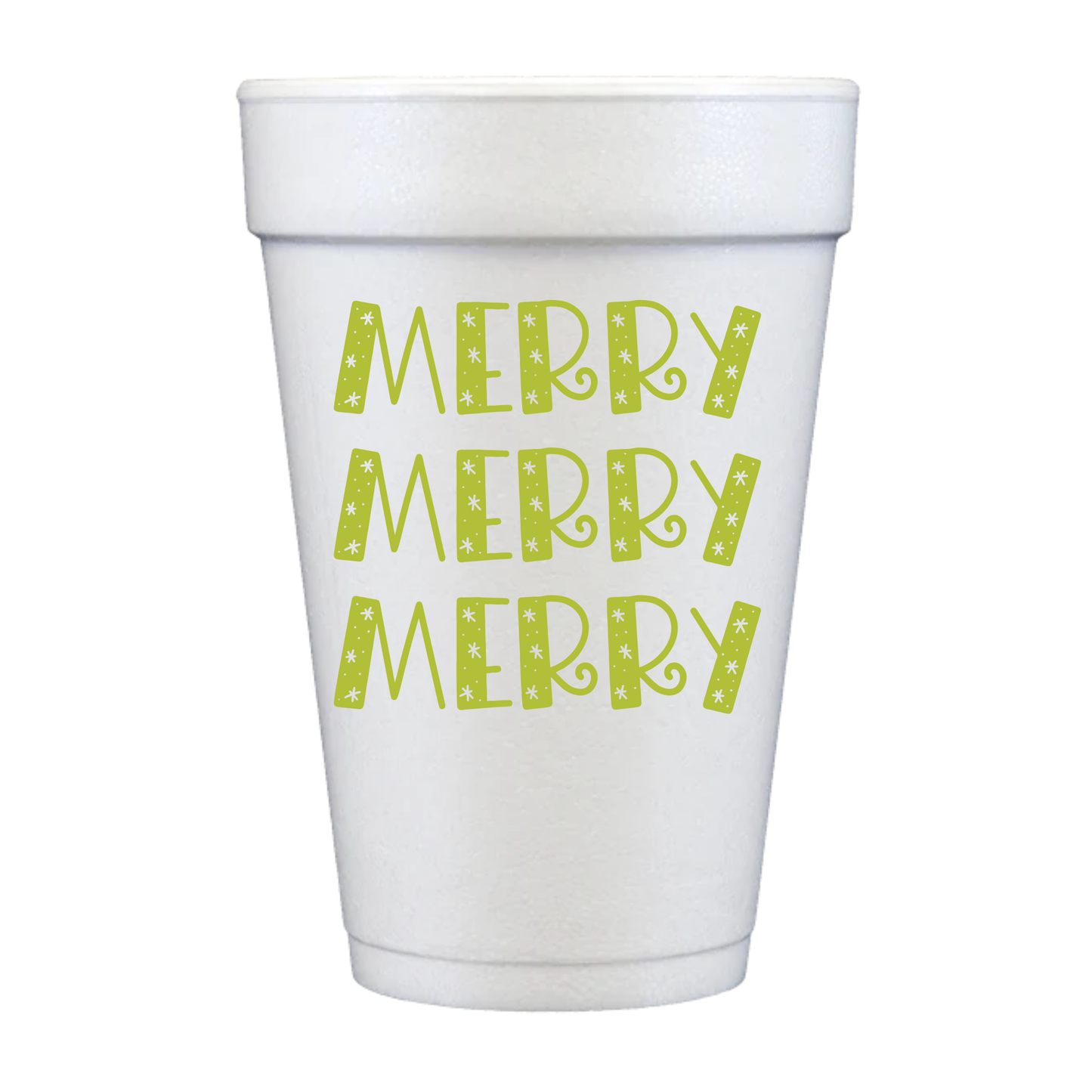 Merry Merry Holiday Styrofoam Cups
