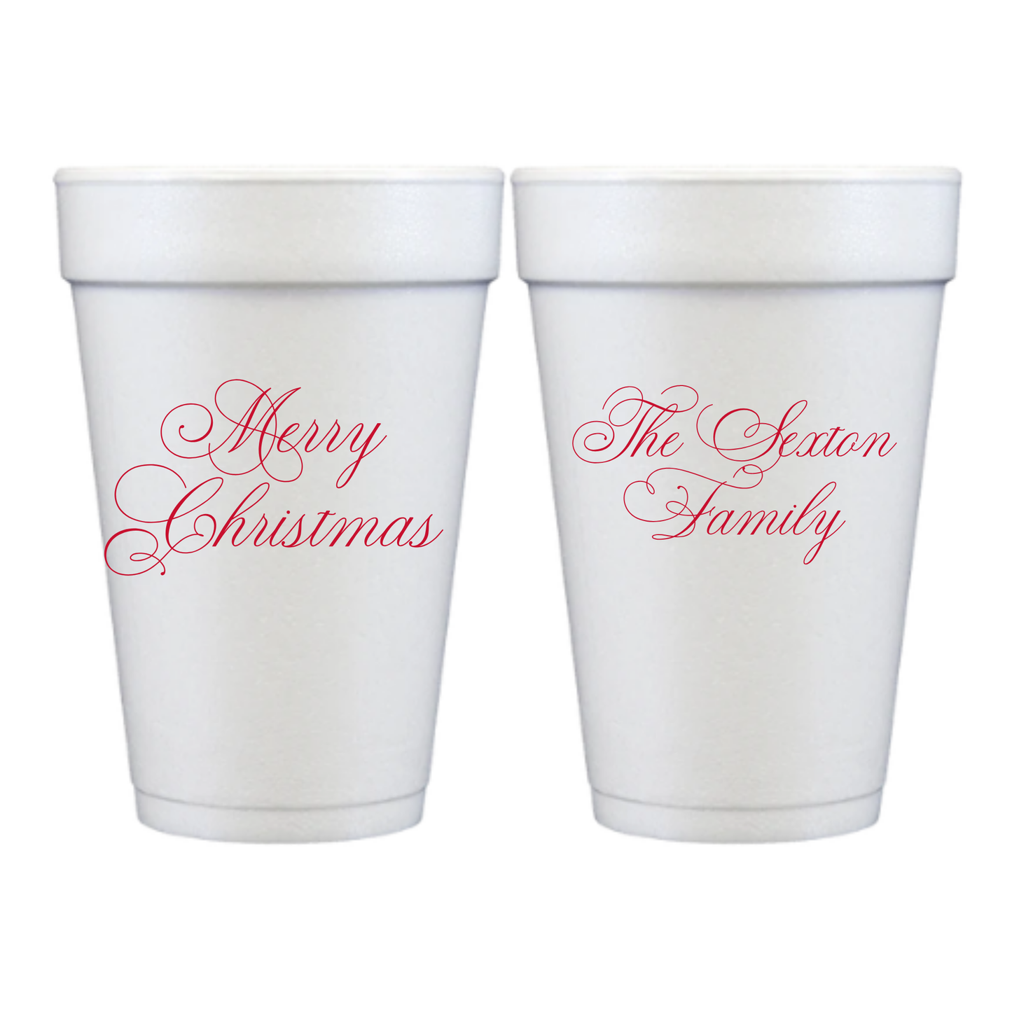 Custom Elegant Christmas Styrofoam Cups