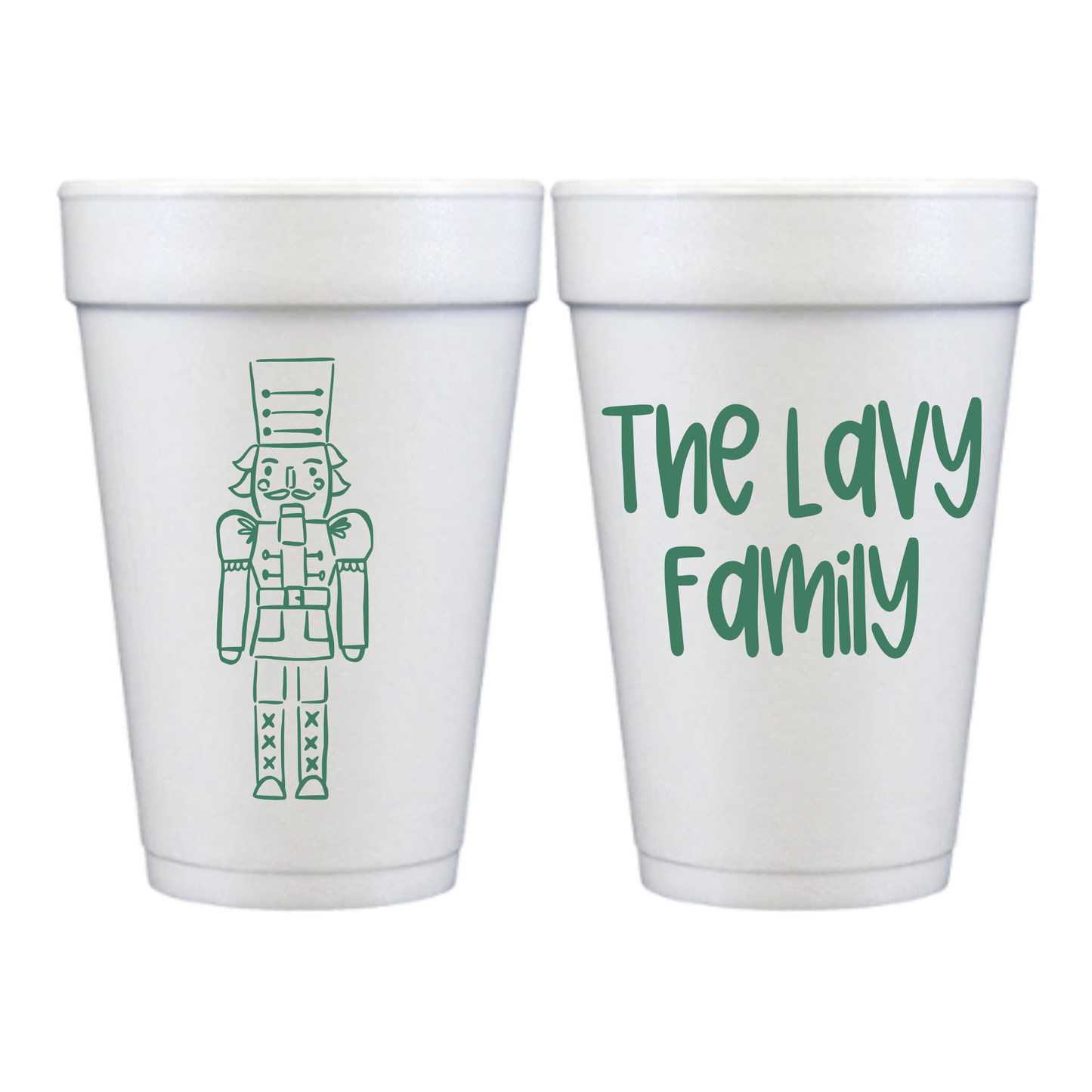 Wavy Nutcracker Christmas Styrofoam Cups