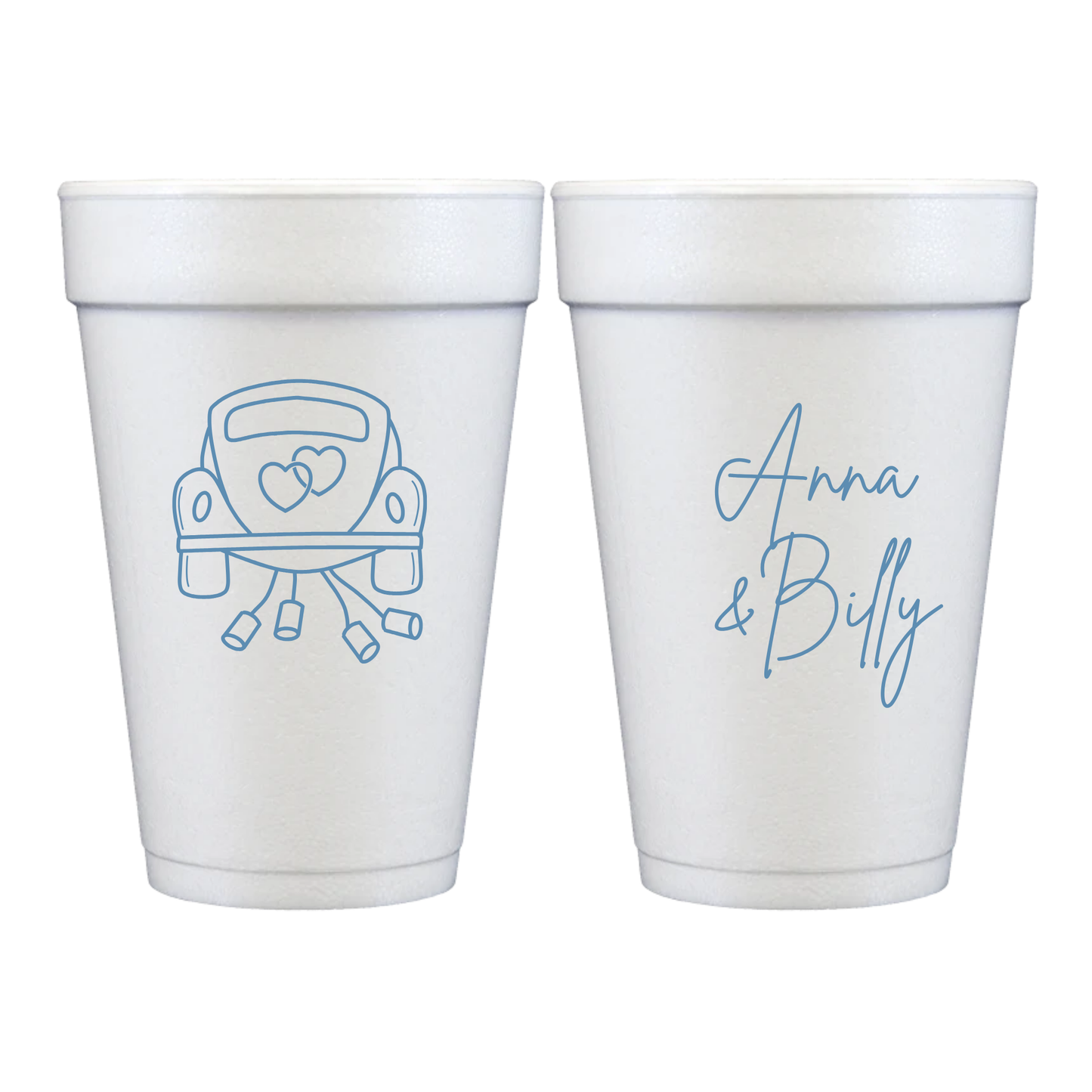 Personalized Styrofoam Cups – Wedding Car