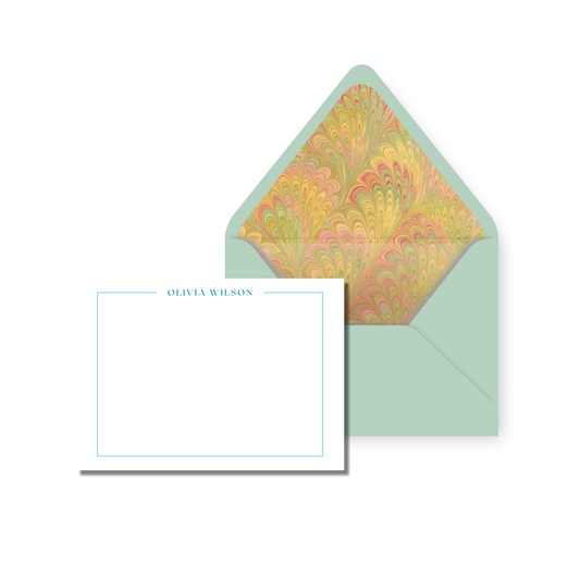 Blue Marbling Personal Stationery