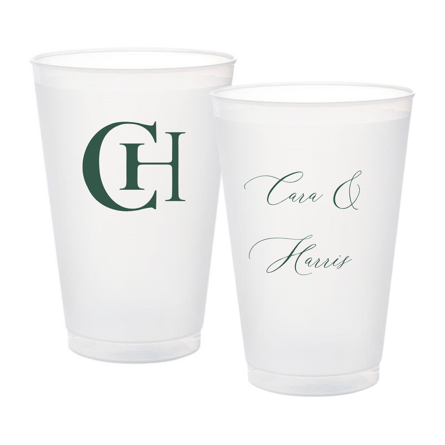 Monogram Wedding | Shatterproof Frosted Flex Cup