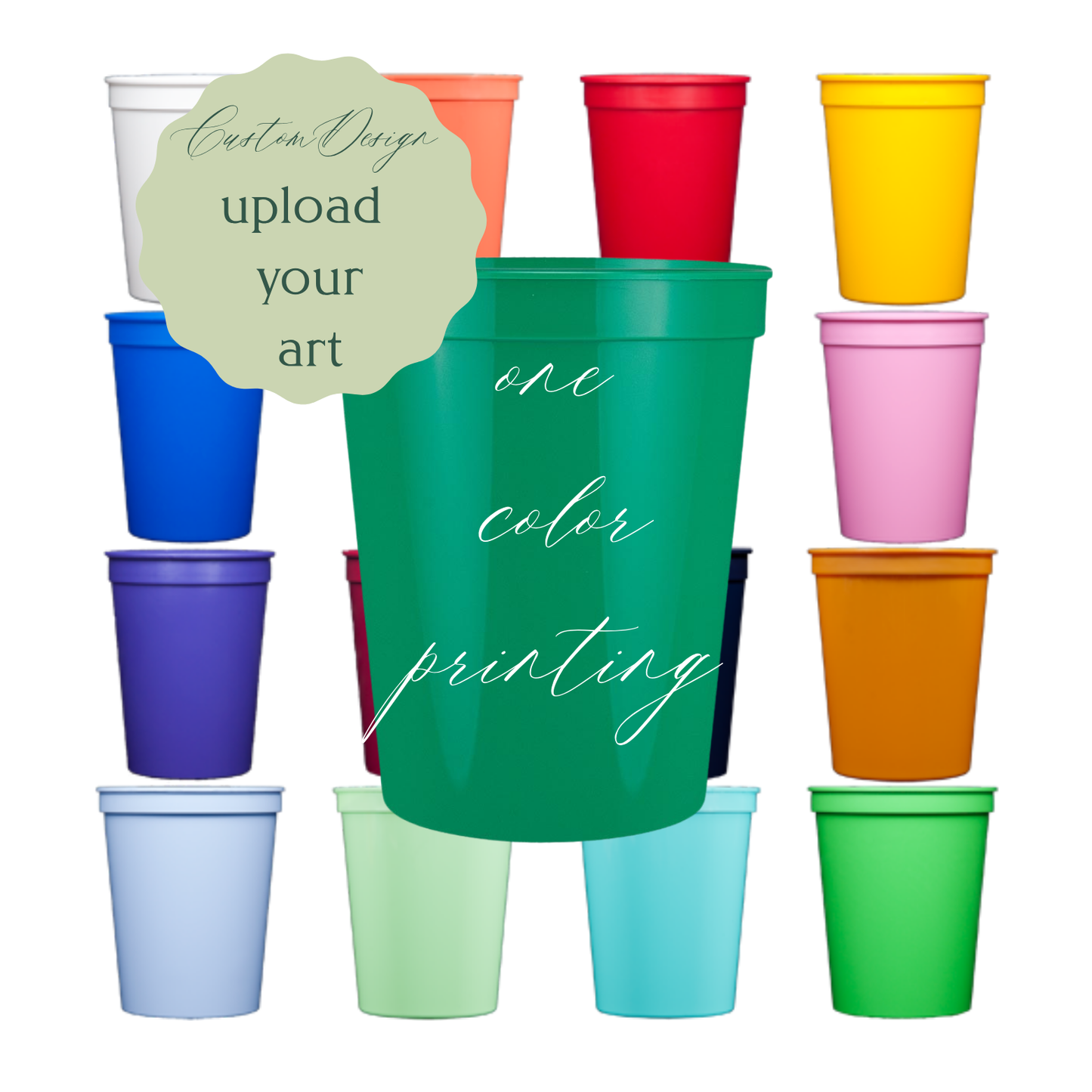 Custom Stadium Cups – 1 Color