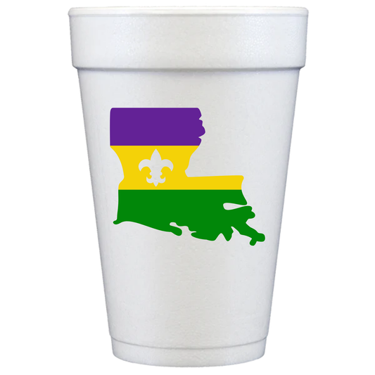 Mardi Gras Styrofoam Cups