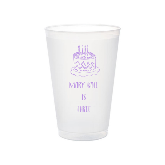 Birthday Cake Shatterproof Frosted Flex Cups