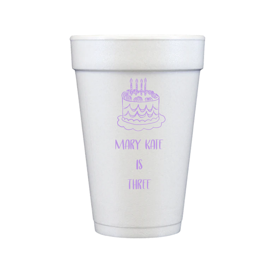 Birthday Cake Styrofoam Cups