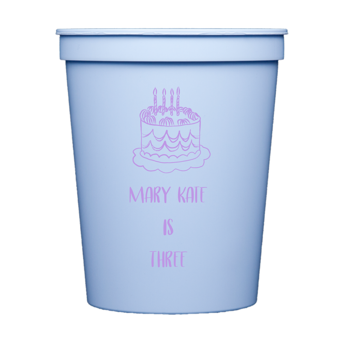 Birthday Cake Semi-Custom Stadium Cups