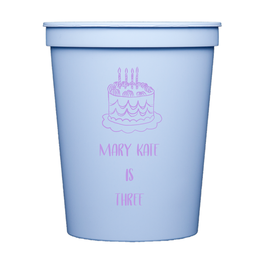 Birthday Cake Semi-Custom Stadium Cups
