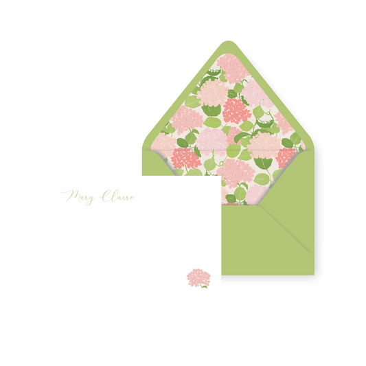 Hydrangea Personal Stationery