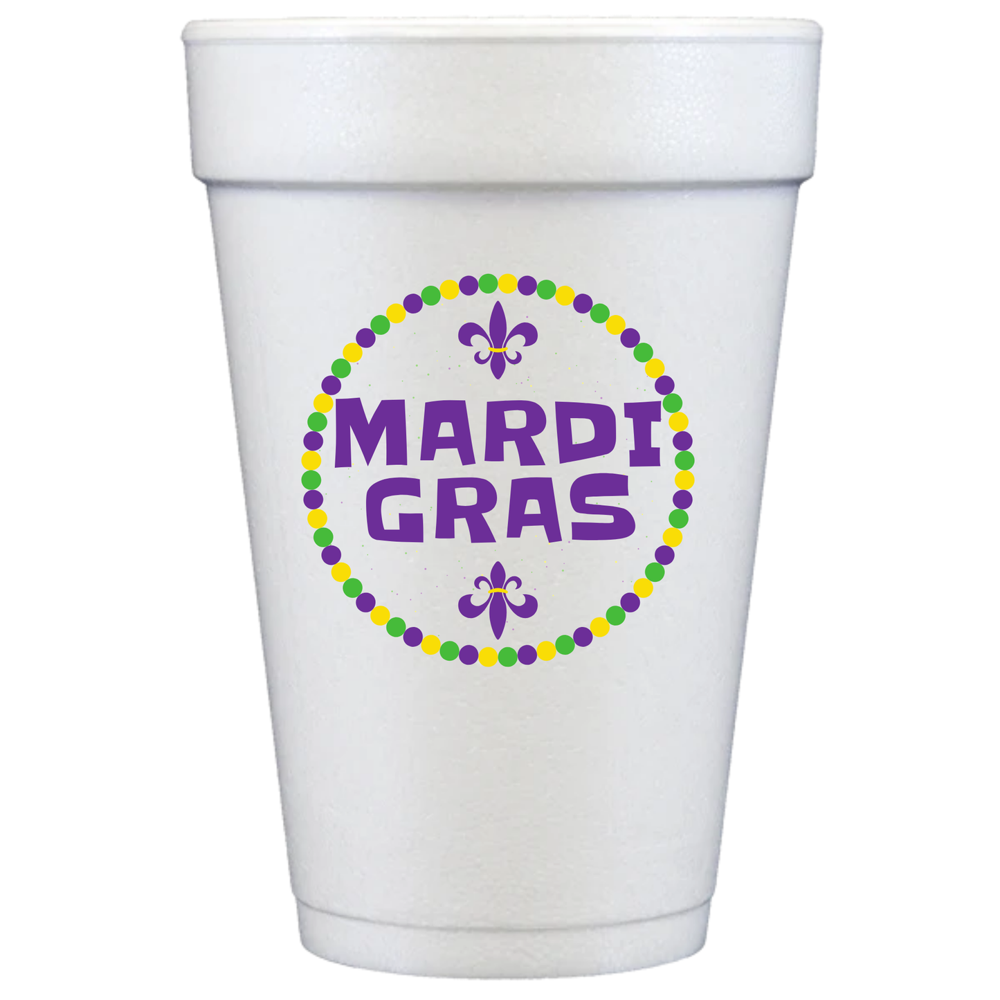 Mardi Gras Styrofoam Cups