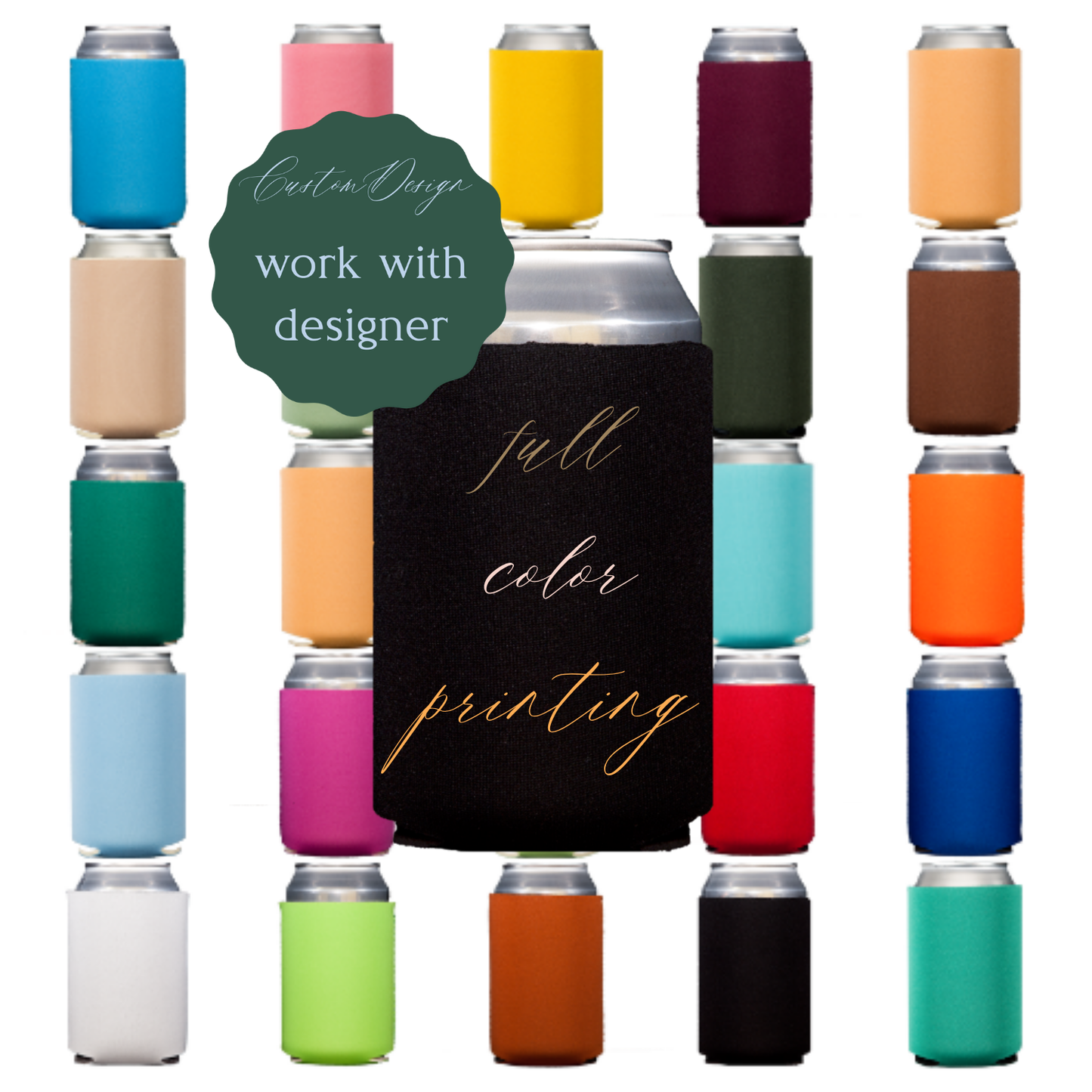 Custom Full Color Neoprene Can Coolers