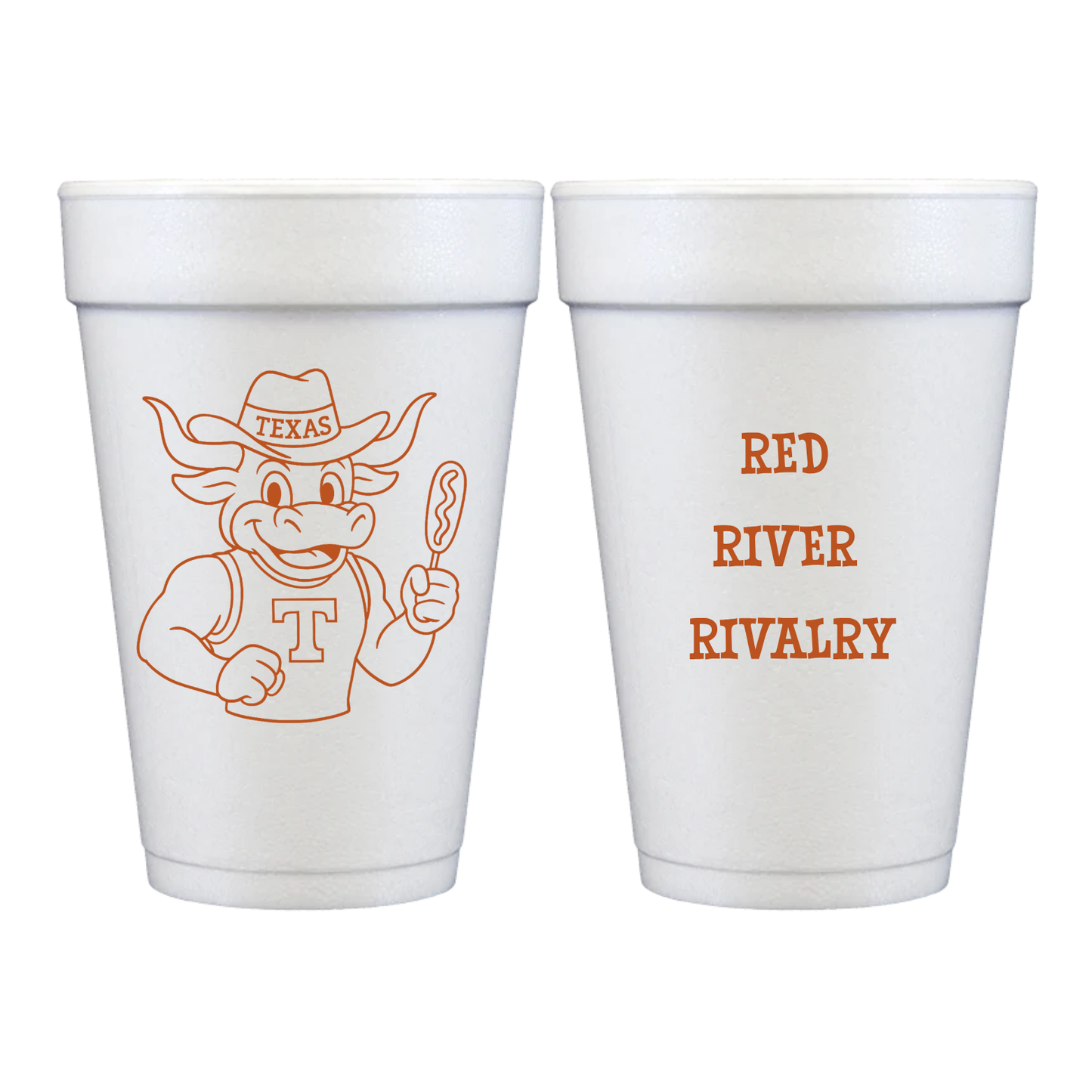 Texas Red River Rivalry Styrofoam Cups