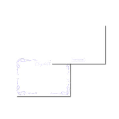 Purple Bows Personal Stationery