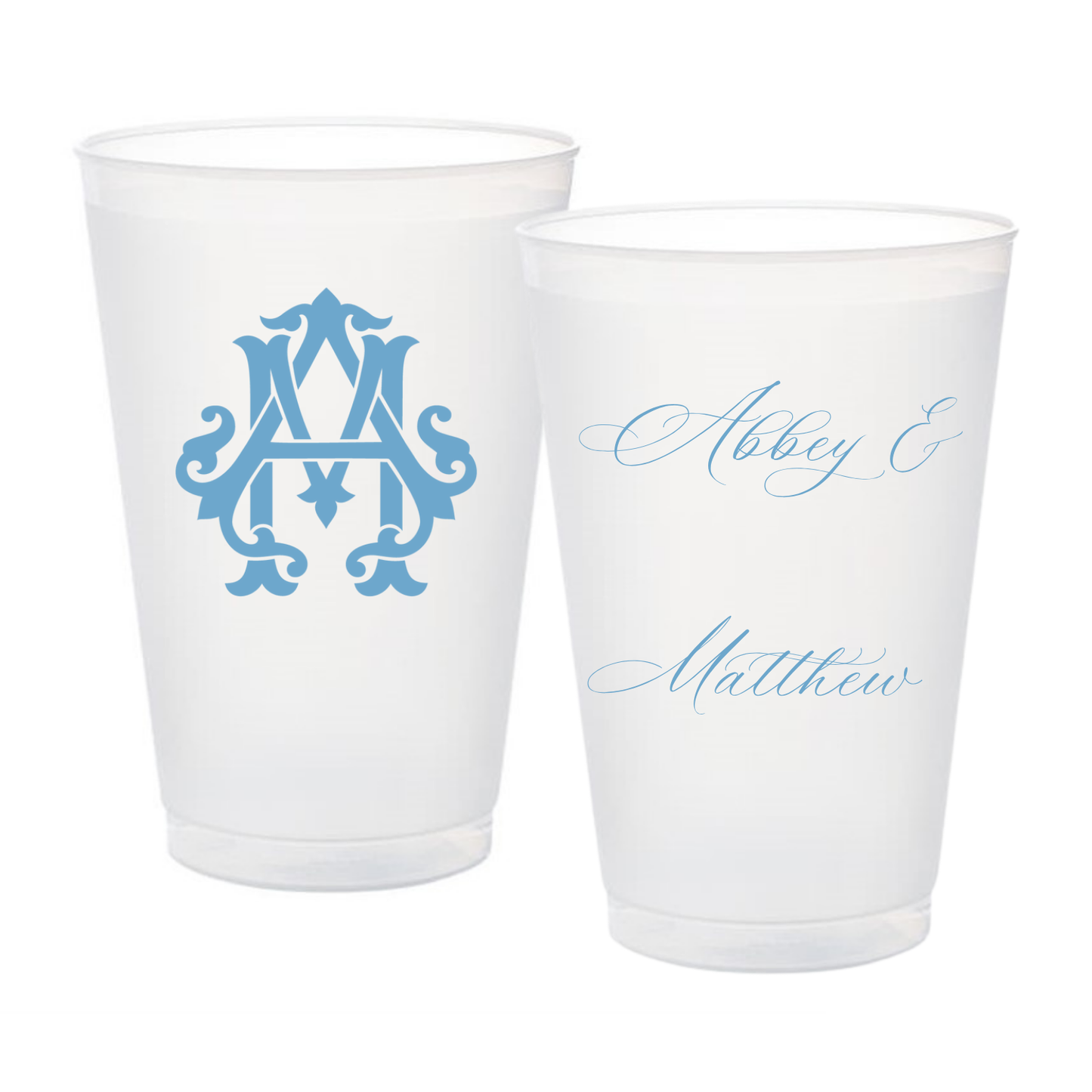 Monogram Wedding | Shatterproof Frosted Flex Cup