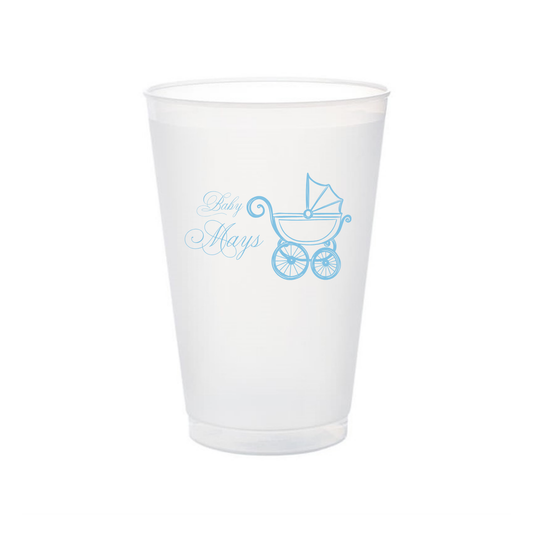 Baby Carriage Shatterproof Frosted Flex Cups