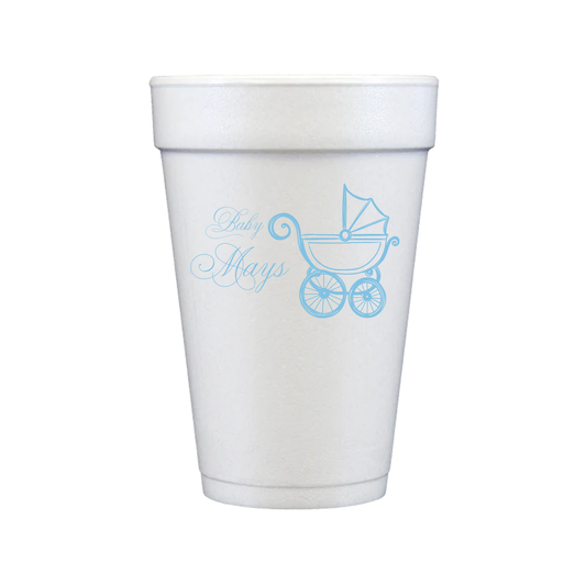 Baby Carriage Styrofoam Cups