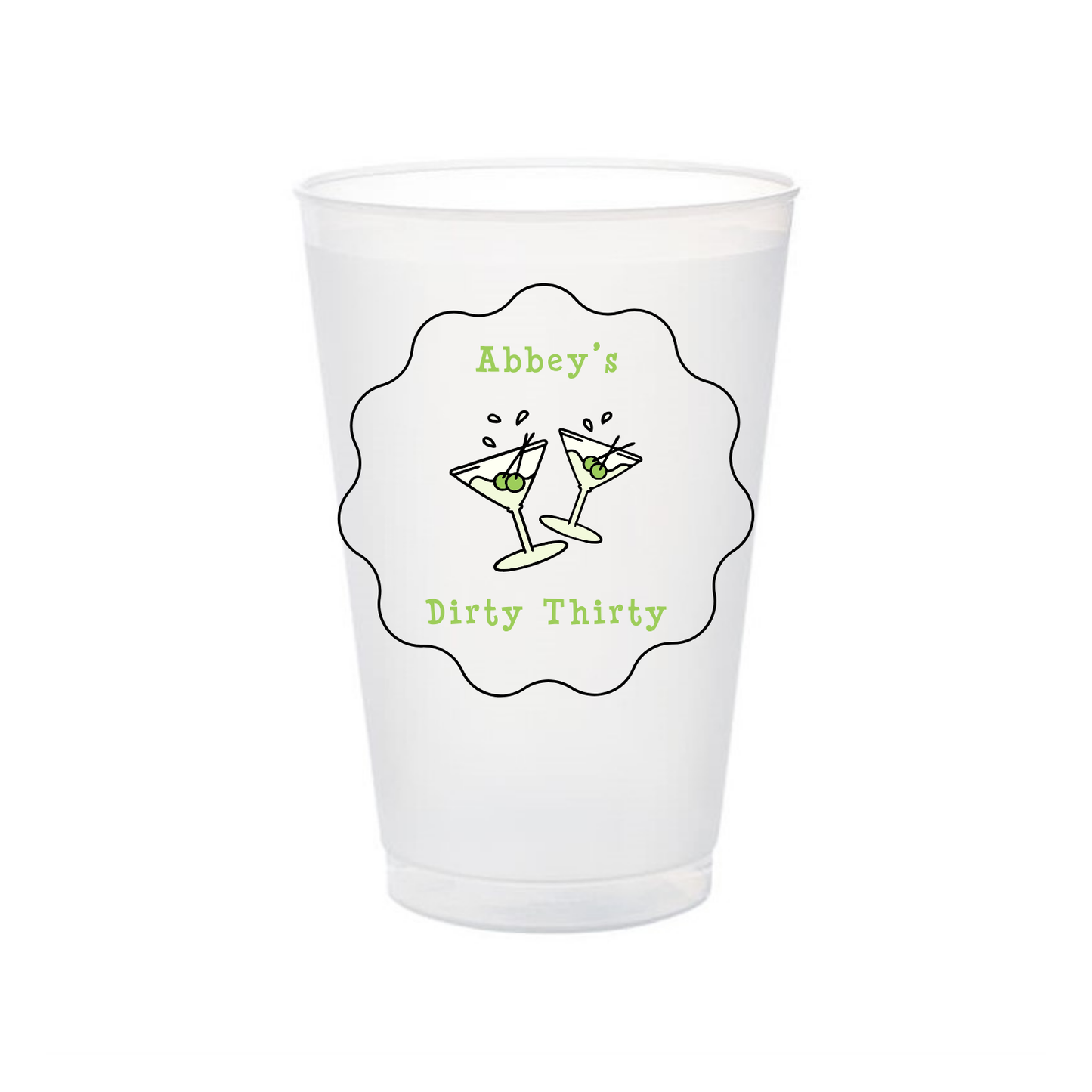 Dirty Martini Full Color Shatterproof Cups