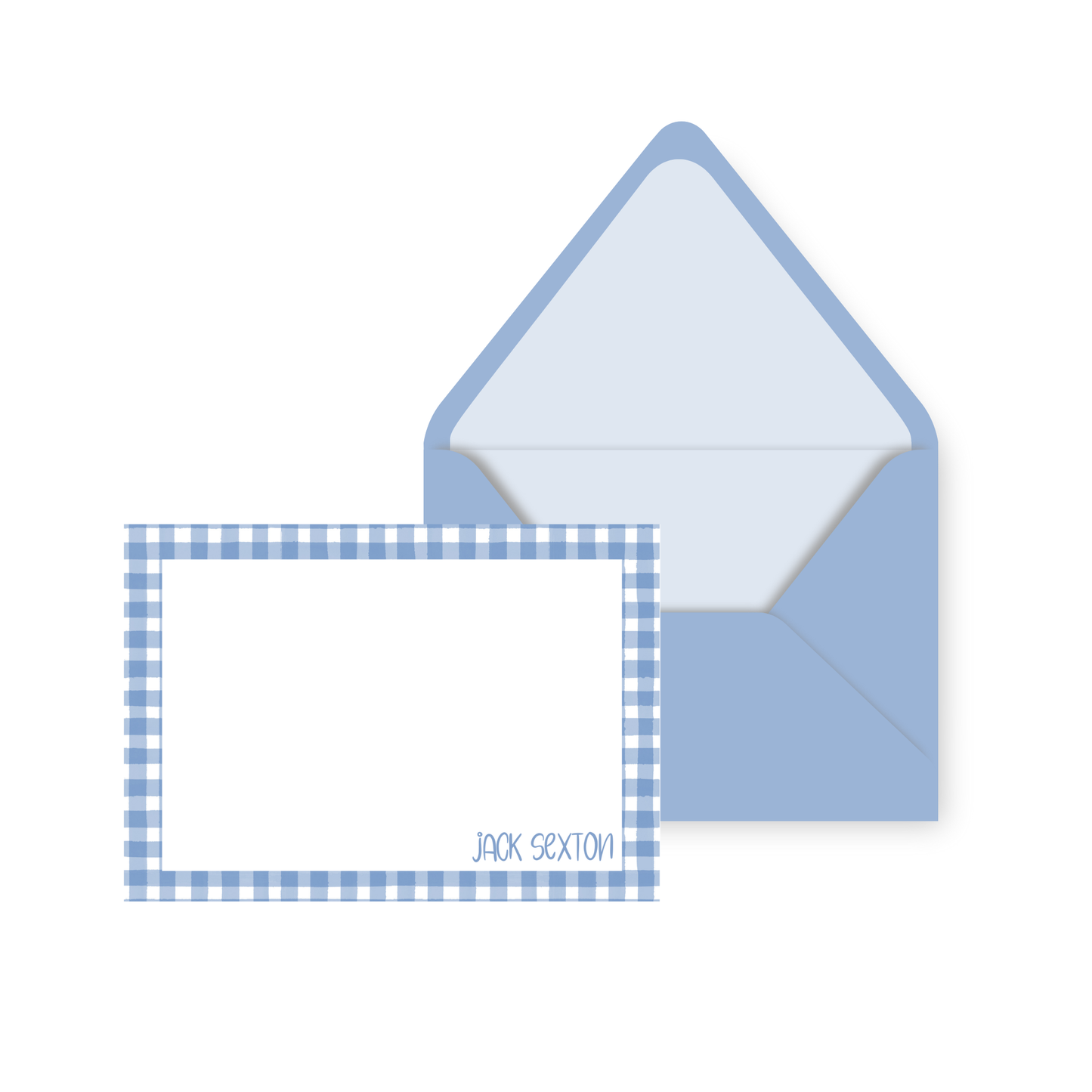 Blue Gingham Personal Stationery
