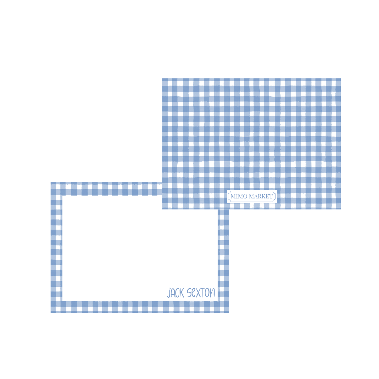 Blue Gingham Personal Stationery