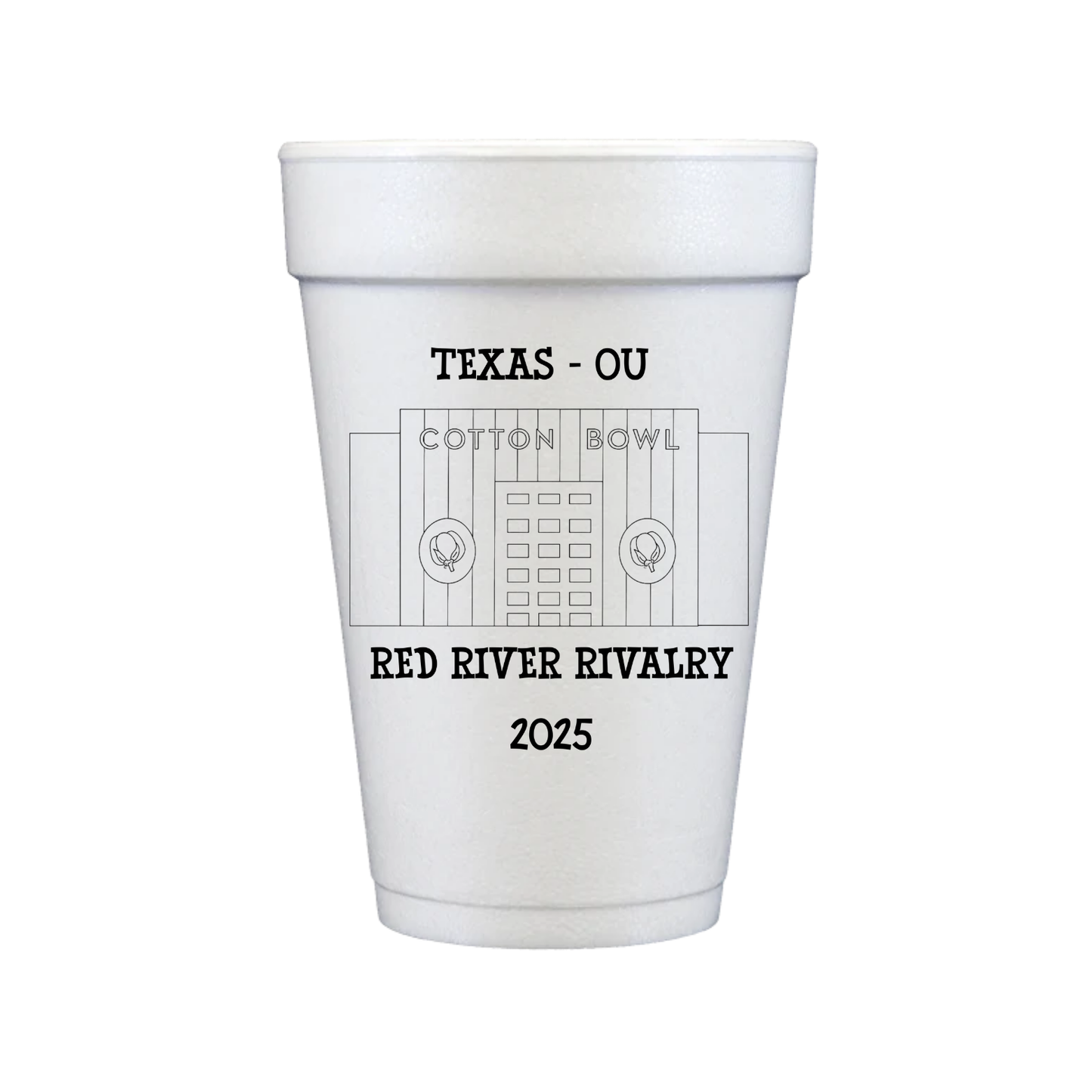 Texas OU Styrofoam Cups