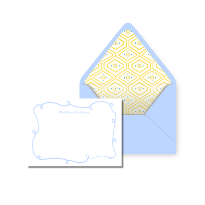 Blue Block Personal Stationery
