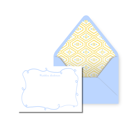 Blue Block Personal Stationery