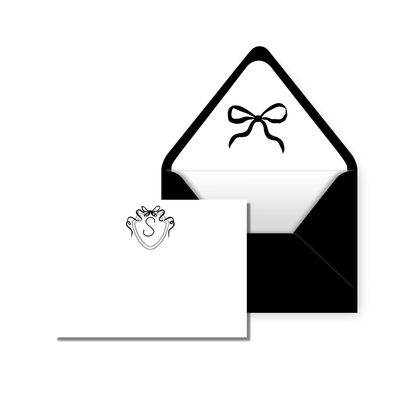 Black Bows Personal Stationery