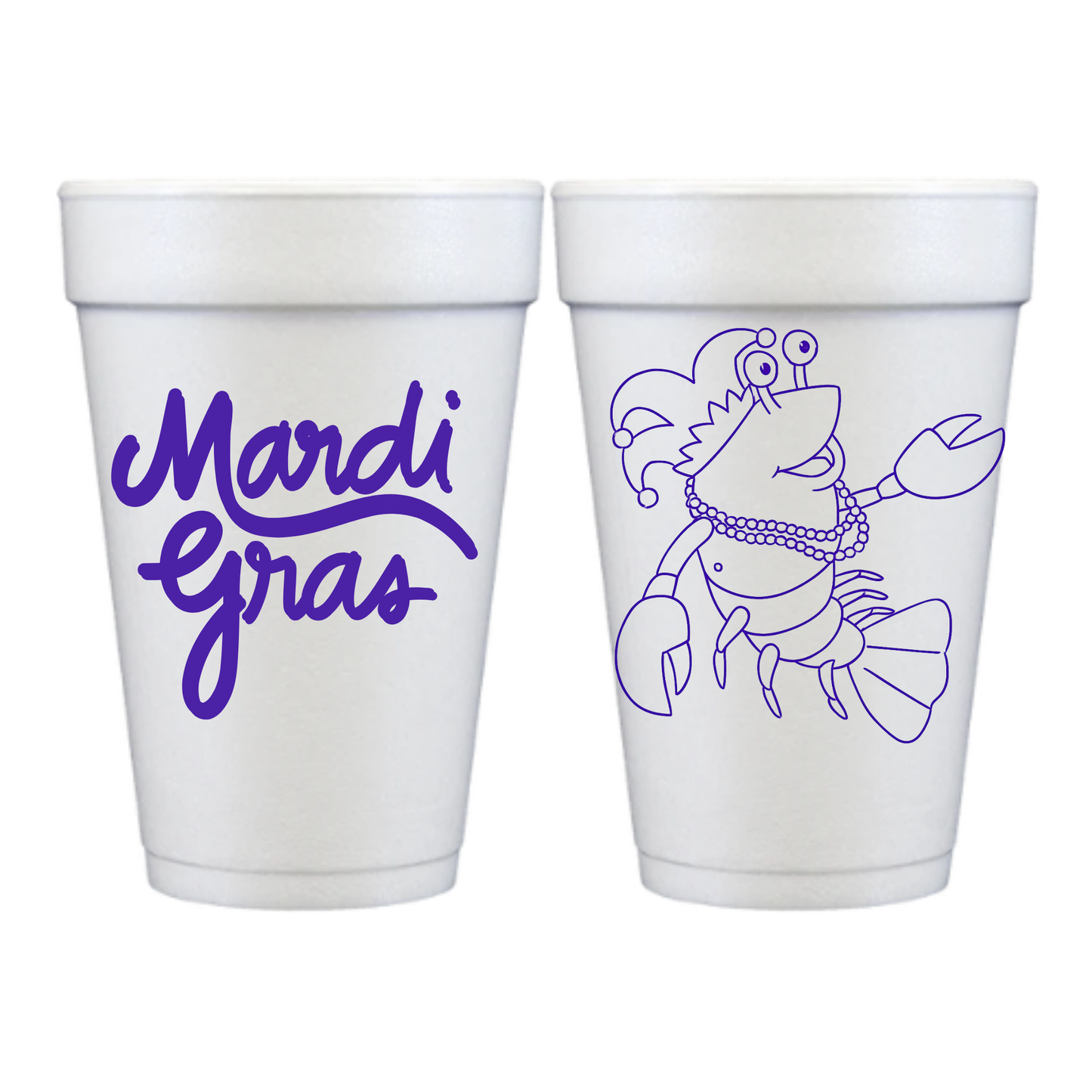 Mardi Gras Styrofoam Cups