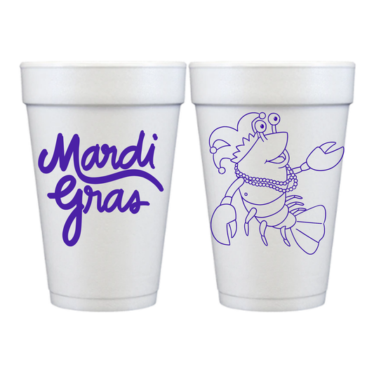 Mardi Gras Styrofoam Cups