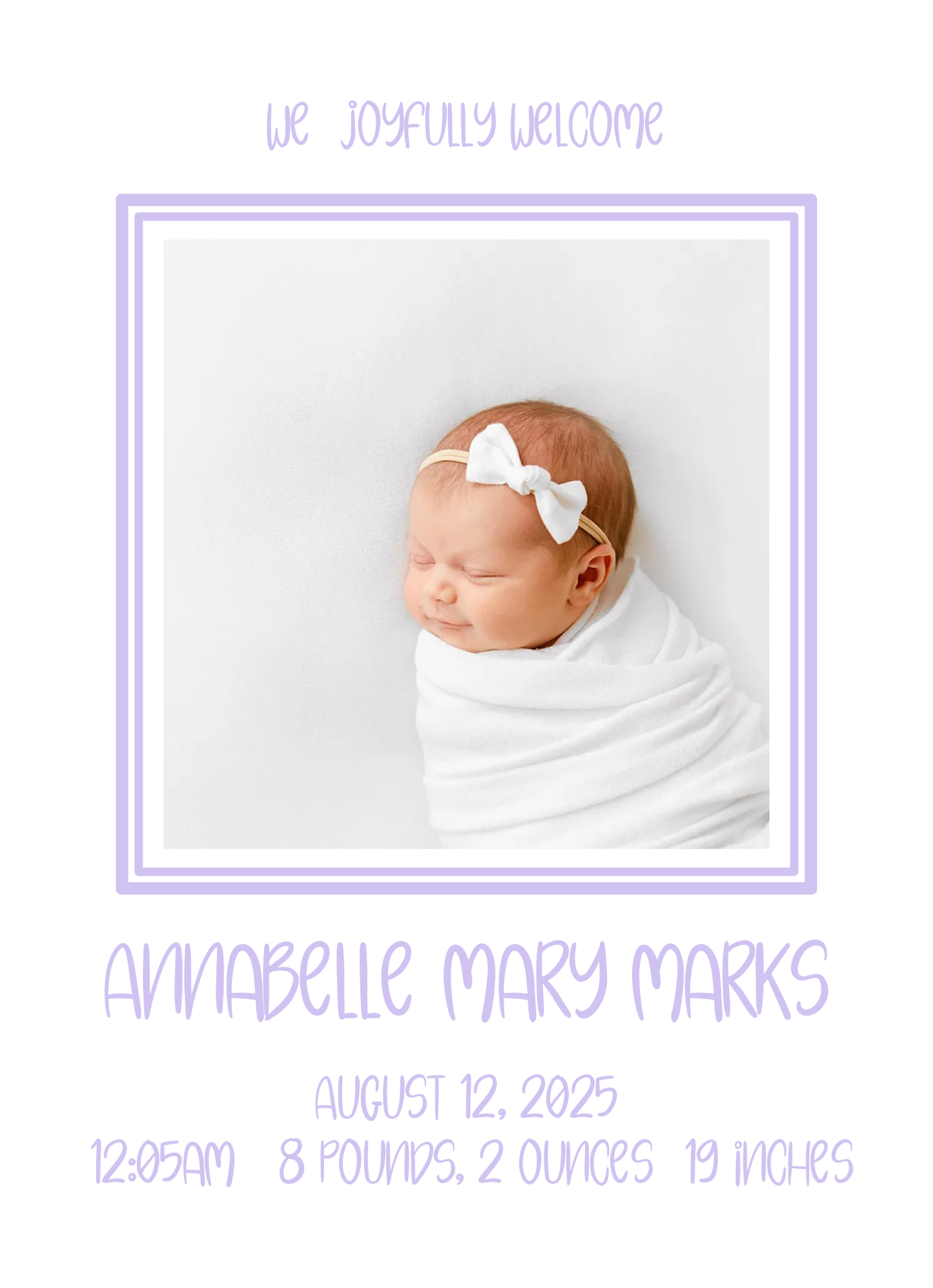 Quirky Birth Announcement