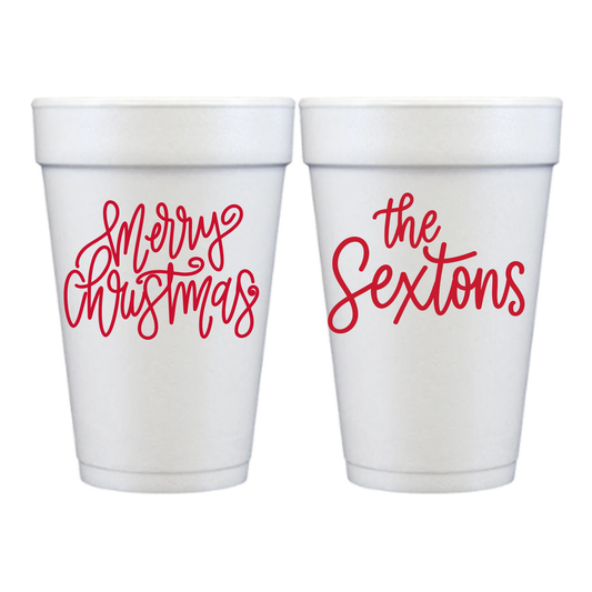 Custom Christmas Styrofoam Cups