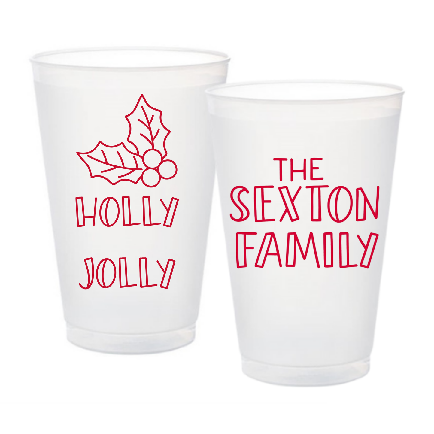 Custom Holly Frosted Cup