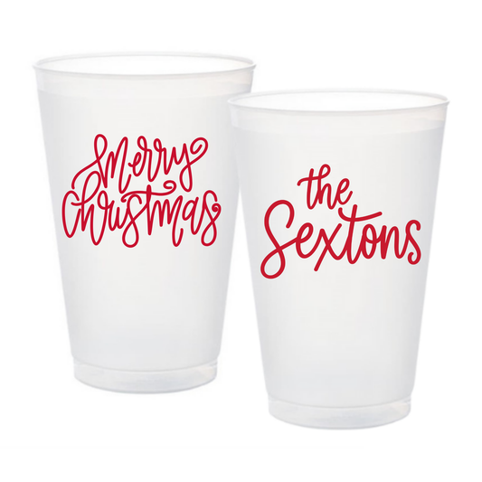 Custom Merry Christmas Frosted Cup