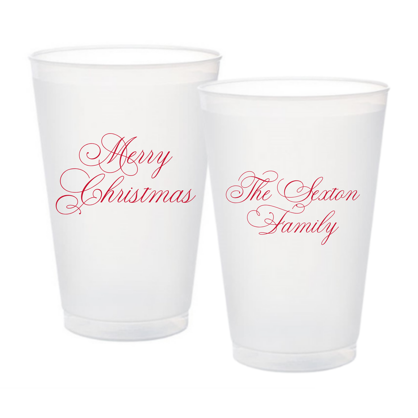 Custom Merry Christmas Frosted Cup
