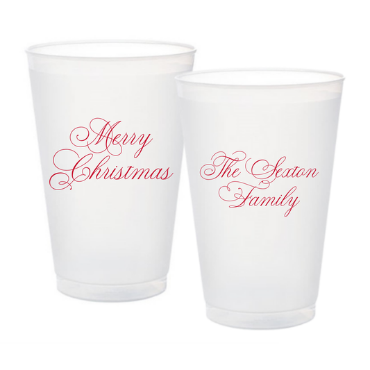 Custom Merry Christmas Frosted Cup