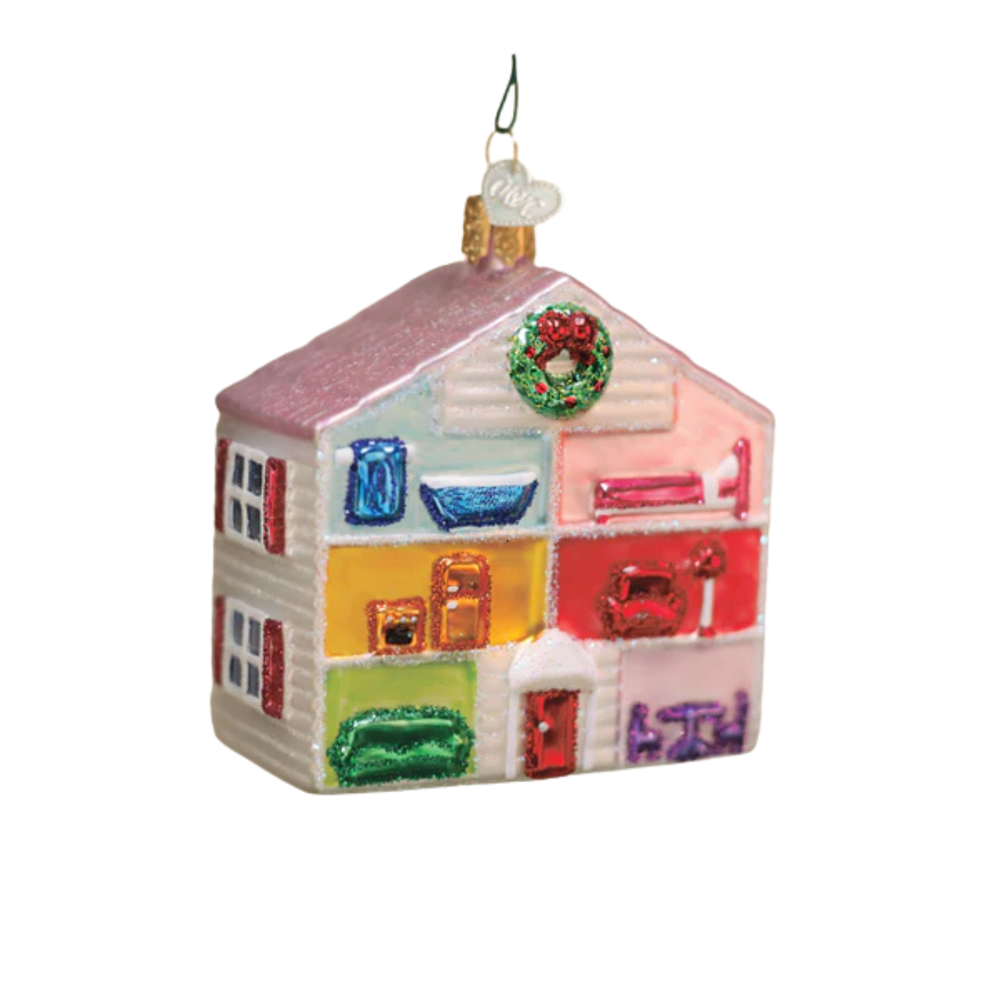 Doll House Glass Ornament