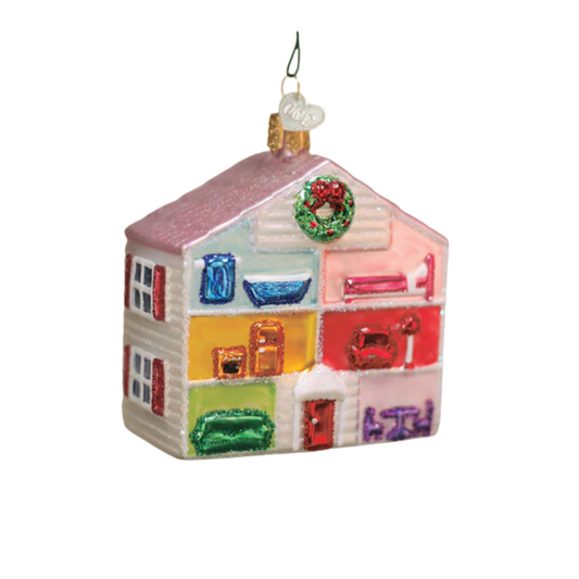 Doll House Glass Ornament