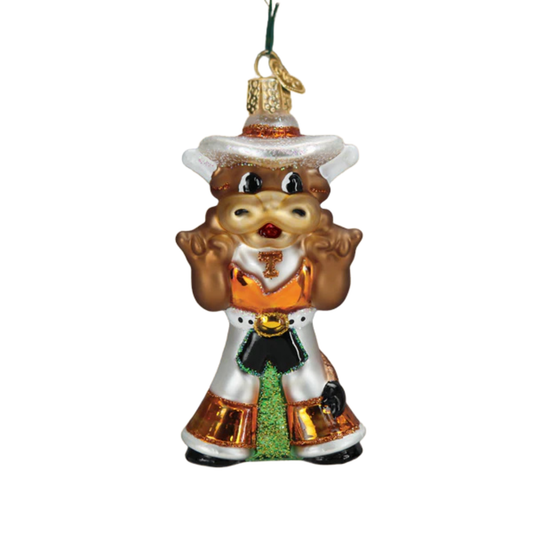 Bevo Longhorn Glass Ornament