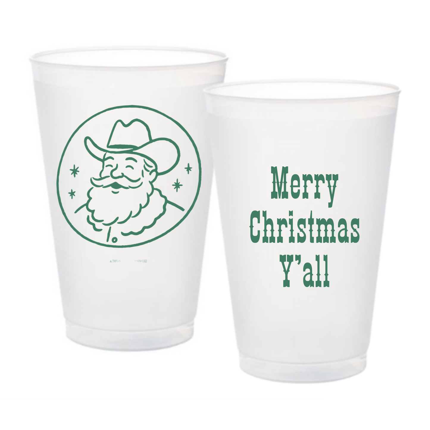 Cowboy Holiday Frosted Cups
