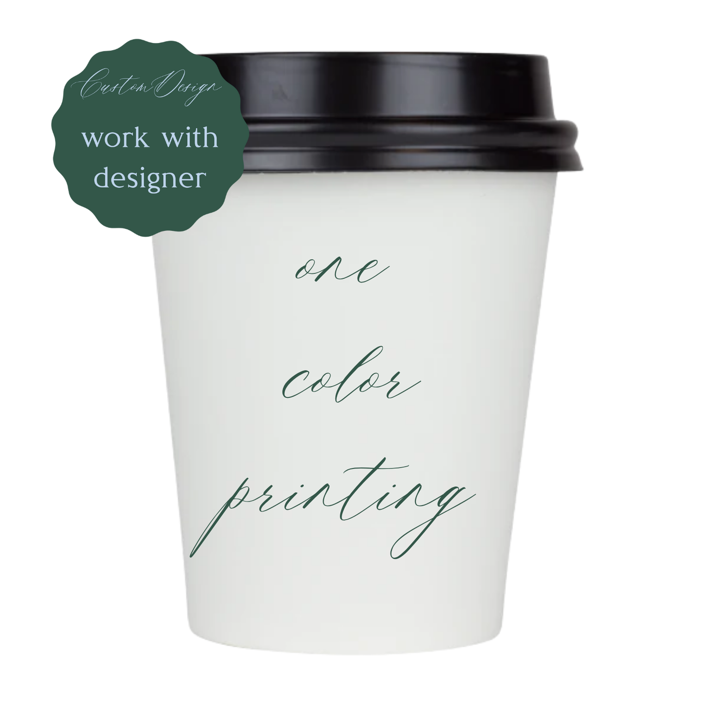 Custom Dished Coffee Cups & Sleeves – 1-Color