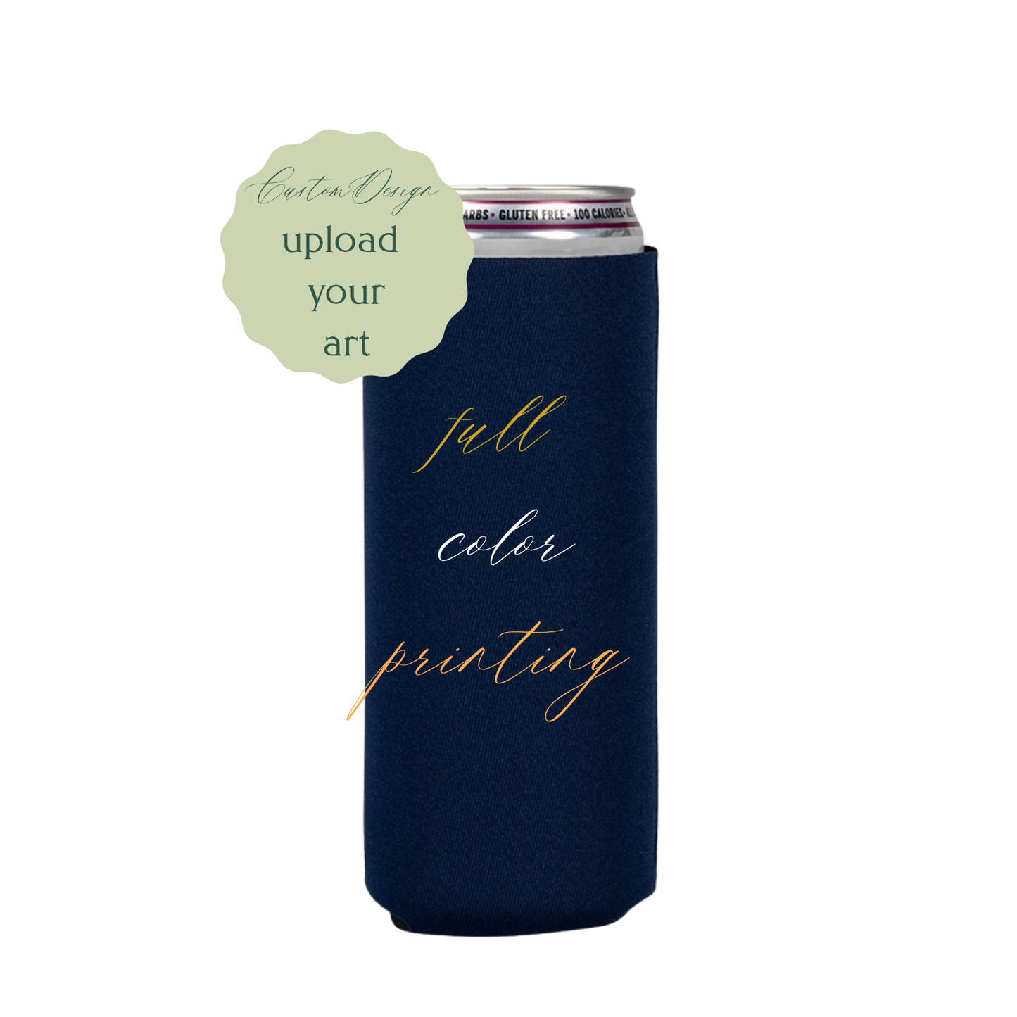 Custom Full Color Skinny Neoprene Can Coolers- Full Color