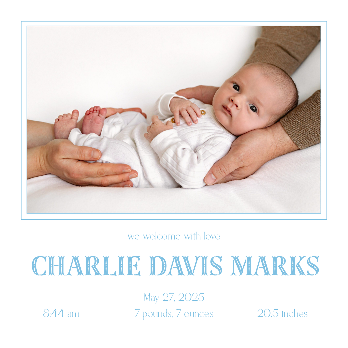 Classic Square Birth Announcement